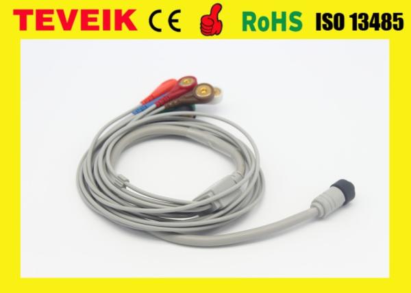 Medical GE Marquette Holter 5 Leadwires Round 7 pin ECG Cable With Snap For