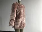 Long Mauve Ladies Faux Fur Coats Round Neckline Faux Fur Jacket TWS014531