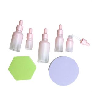Wholesale Pink Gradient Color Square Dropper Bottle Serum Luxury Empty 20ml 30ml 50ml 100ml from china suppliers