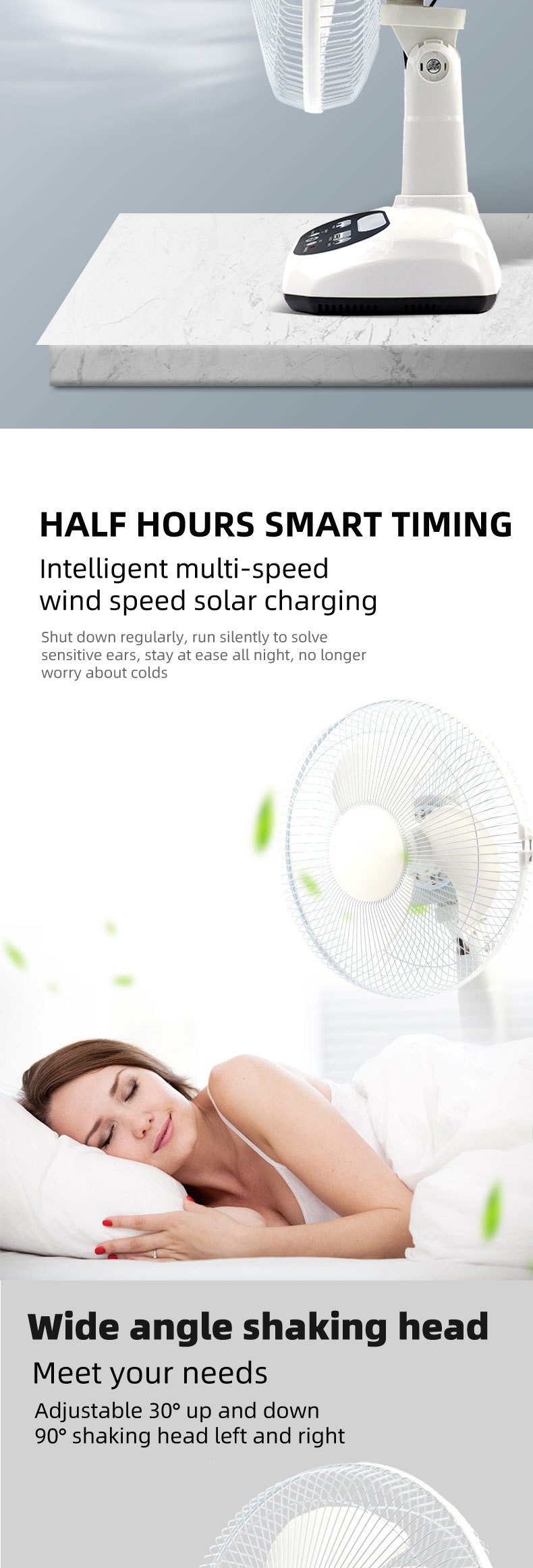 Wholesale 12Inch Popular Customized Support Mini Ventilateur GDlighting Portable Rechargeable Table Fan Solar Charging Fan