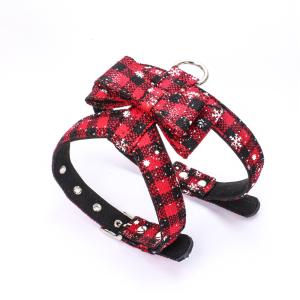 Wholesale Hot Sale Popular Christmas Bow Tie harness Rope Dog Leash Collar Set from china suppliers
