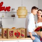 Custom Logo Valentine's Day Type Love Gift Packaging Shopping Paper Bags for