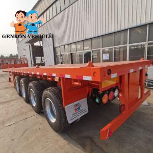 Wholesale Mechanical Suspension 4 Axles Container Flat Bed Semi Car Truck Utility Trailer With Twist Lock from china suppliers