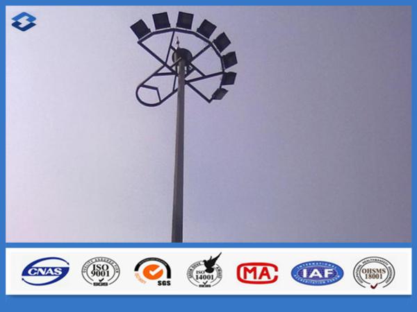 LED Electric Q235B Material steel mast highway light pole , light tower mast