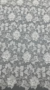 Wholesale 125cm Premium Eco Friendly White Modern Embroidered Lace Fabric Chemical Lace from china suppliers