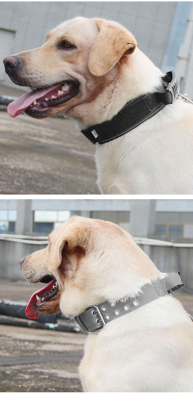 Pet Adjustable Tactical Dog Collar Reflective Thickened Nylon Collar