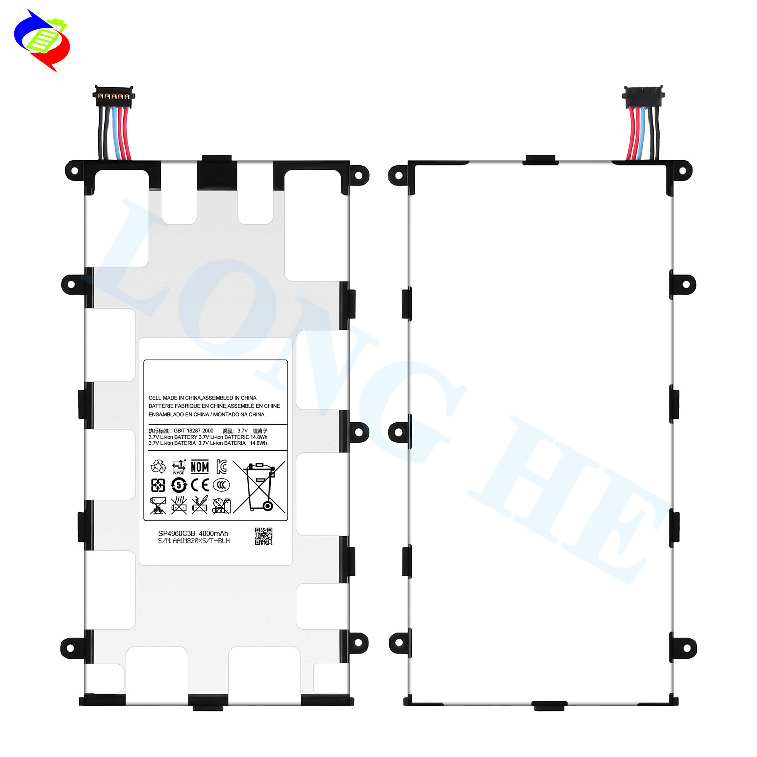4000mAh SP4960C3B Battery for Samsung Galaxy Tab 7.0 Plus P6200 P6210 P3100 P3110