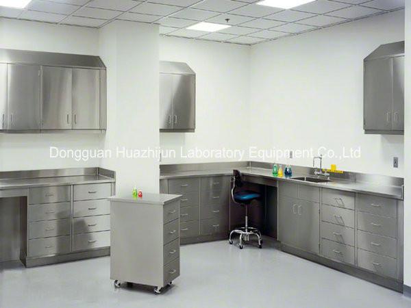 Chemistry Stainless Steel Lab Furniture Adjustable Feet With 2 Layers Reagent