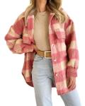 Winter Plaid Jacket Women Overshirt Long Checkered Jacket Woman Female Long