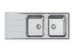 Rear Drain Stainless Steel Kitchen Sink With Drainboard In 1200 X 500 Mm Size