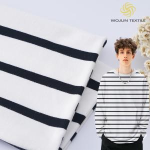 Wholesale Durable Cotton French Terry Fabric 225g 32S Double Yarn Striped Lycra Texture from china suppliers