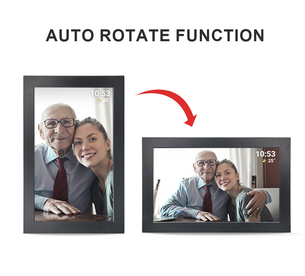 13.3 Inch IPS Panel Digital Photo Frames with USB2.0*1 Port and Plastic Material