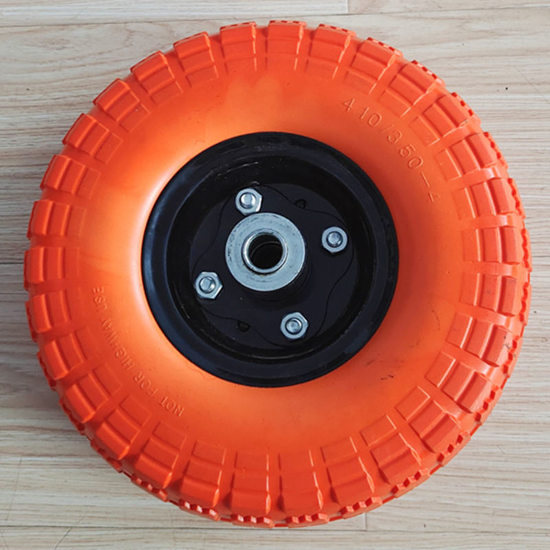 10 Inch Utility Trolley Rubber Wheel 3.50-4 Tire With Load 120LB Pneumatic Wheel