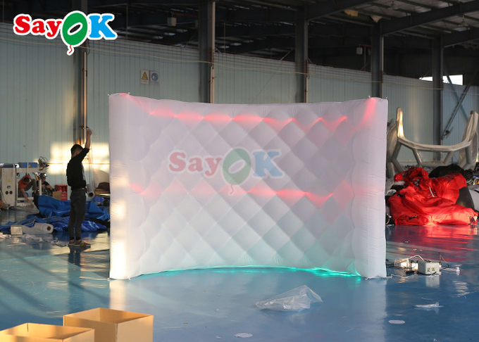 New Attractive Led Inflatable Wall Inflatable LED White Photo Booth Wall For Event
