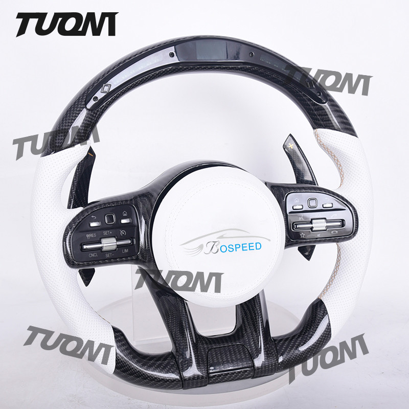 Soft Carbon Fiber Fit For Mercedes Benz Steering Wheel LED Display