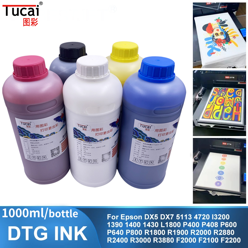 1000ML DTG Pigment Ink White Textile Garment Fabric Printer Ink For Epson Dx6 Dx7 Dx9