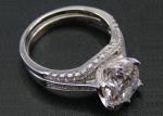 1PCS Round Brilliant Cut Diamond Ring 1.25CT , 18k White Gold Ring Set For Women