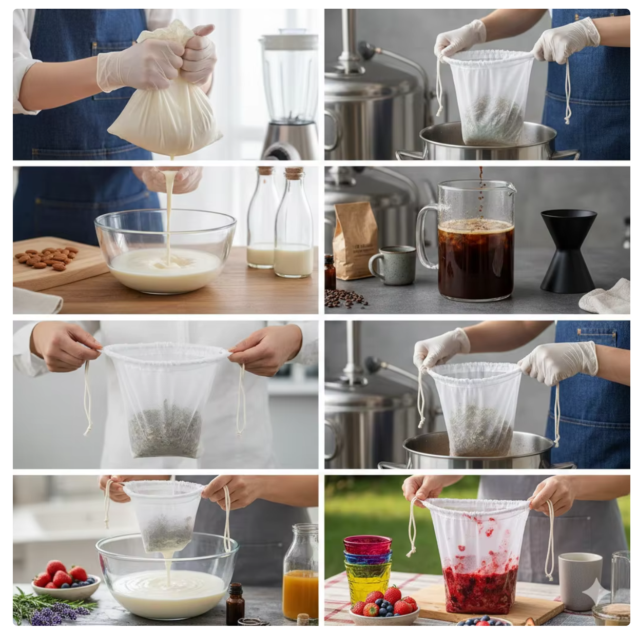 Leak-proof Drawstring Pulp Filter Bag for Juicing and Soy Milk Making