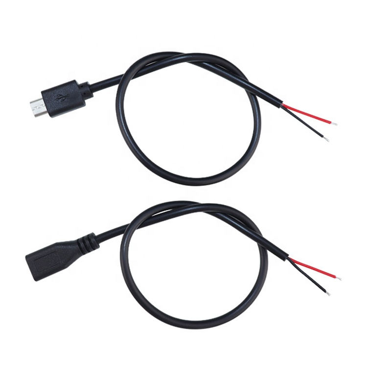 Heavy Current 20AWG 5A Bare Wires Open Repair Micro USB Pigtail Cable for Raspberry Pi Sensor