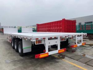 Wholesale 3 Axle 60 Ton Fuwa Flatbed Semi Trailer 20FT/40FT Container Cargo Transport Truck from china suppliers