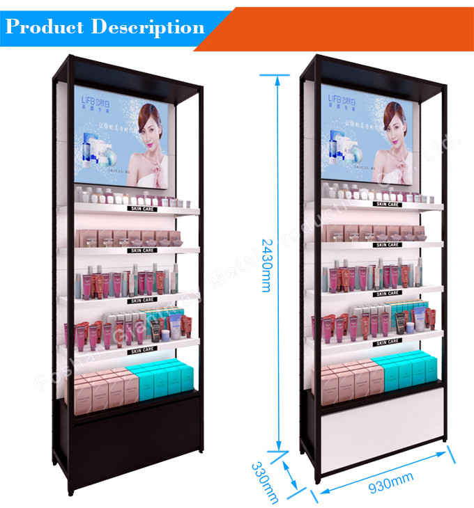 Floor Standing Beauty Eyelash Retail Makeup Display For Supermarket