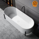 Residencial bathroom furniture artificial stone durable bathtub with four legs