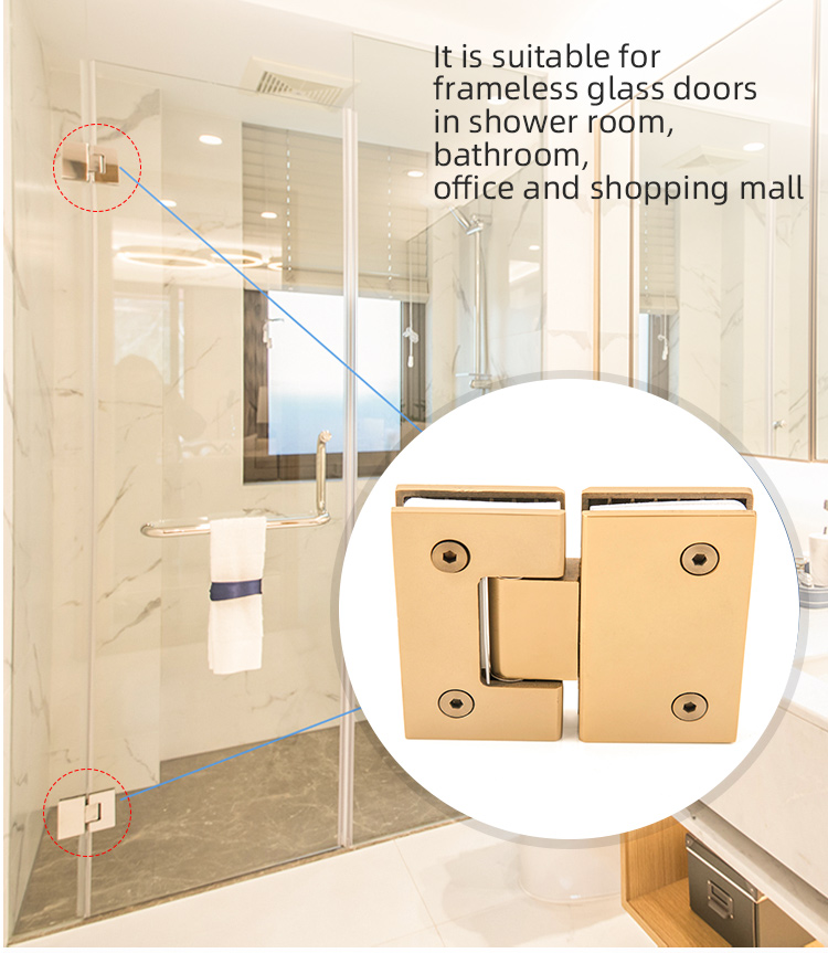 Modern Design Rose Gold Shower Hinge for Bifold Glass Shower Door Cerniere Box Doccia
