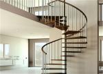 Walnut Tread Custom Spiral Staircase With Round Post Glass Balustrade