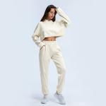 Long Sleeve Top And Leggings Women Workout Hoodies With Pocket Two Piece Outfits