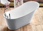 Classic Resin Acrylic Free Standing Bathtub With Faucet Oval Shaped