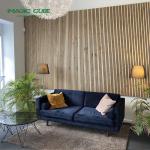 Polyester Thickness 9mm/12mm Slatted Wooden Veneer Pet Acoustic Slat Wall Panels
