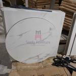 Stainless Steel Seam Unbreakable Ceramic Table Top Rose Gold 100cm Dia