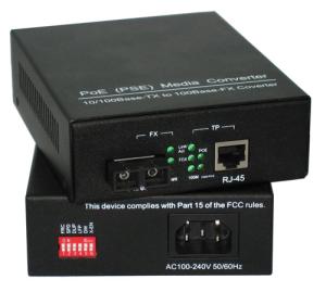 Wholesale Multi-Mode 10 / 100M POE Media Converter Built In AC / DC Power Supply from china suppliers