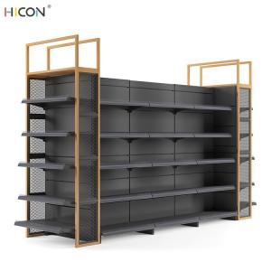 Wholesale Useful 5-Layer Floor Black Metal Supermarket Display Racks from china suppliers