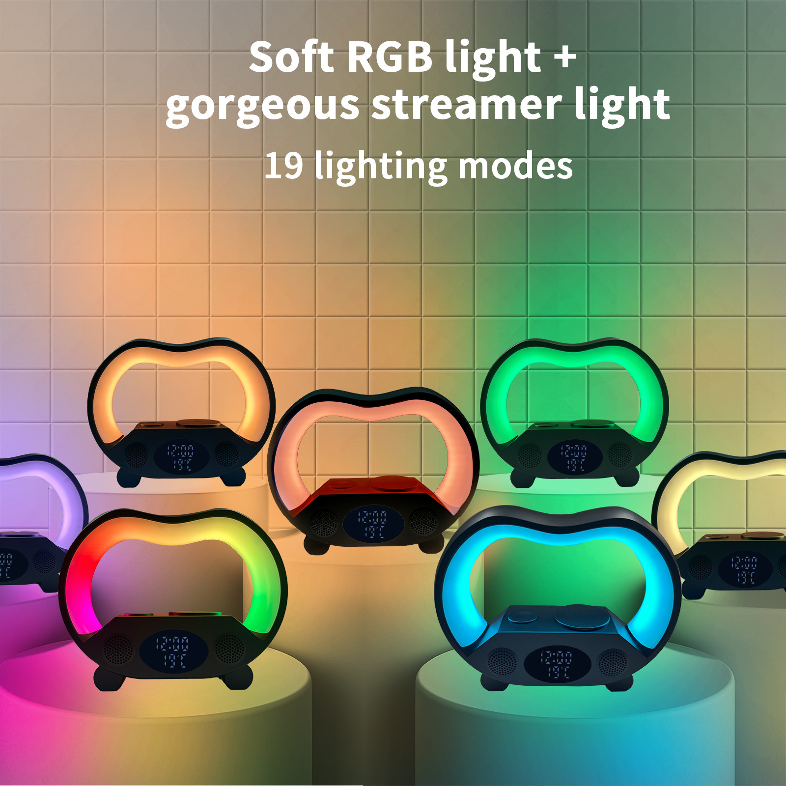 Wireless Charger With Colored Lights And Blue-Tooth Speaker Fast Charger