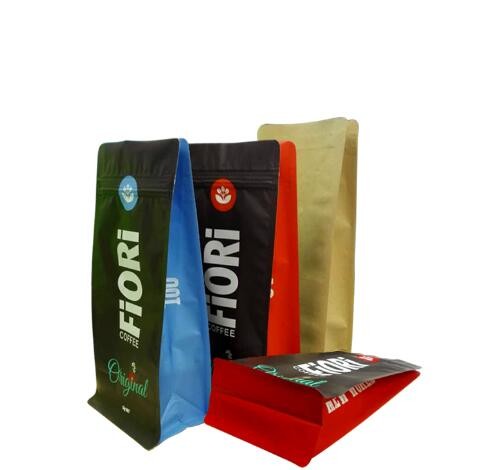 Square Bottom Food Grade Sea Salt / Peppercorns Custom Printing Gusset Base Clear Stand Up Pouch