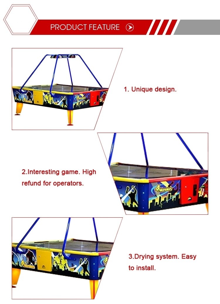 Four Player Air Hockey Arcade Machine With 6 Months Warranty 390W