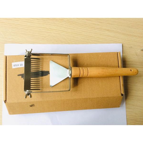Durable Uncapping Fork With Small Wooden Handle and Adjustable Screw for Beekeeping