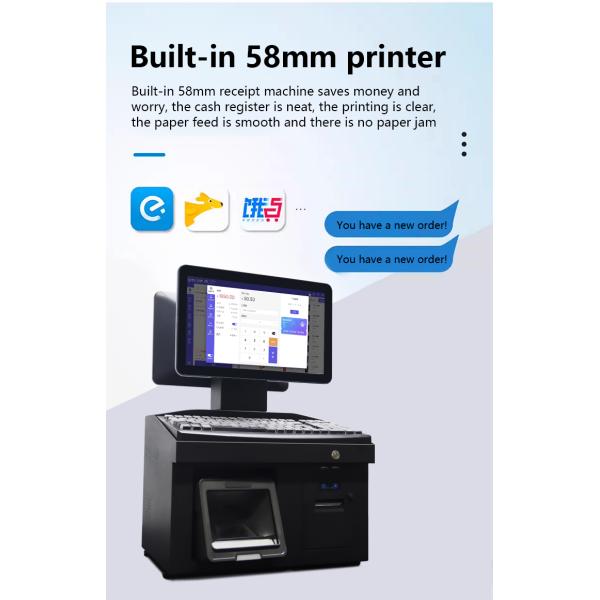 14-Inch Dual Screen POS System Thermal Transfer Printer Technology for Android Win7/10 All-in-One POS Terminal