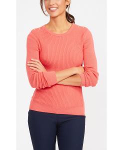 Wholesale WOMEN'S 54% COTTON/44% MODAL/2% SPANDEX PULLER KNITTED RIB SWEATER from china suppliers