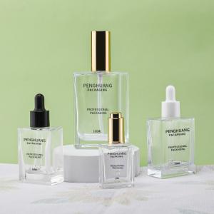 Wholesale 15ml 30ml 50ml 100ml Serum Dropper Bottle Oil Packaging Glass Square Shape from china suppliers