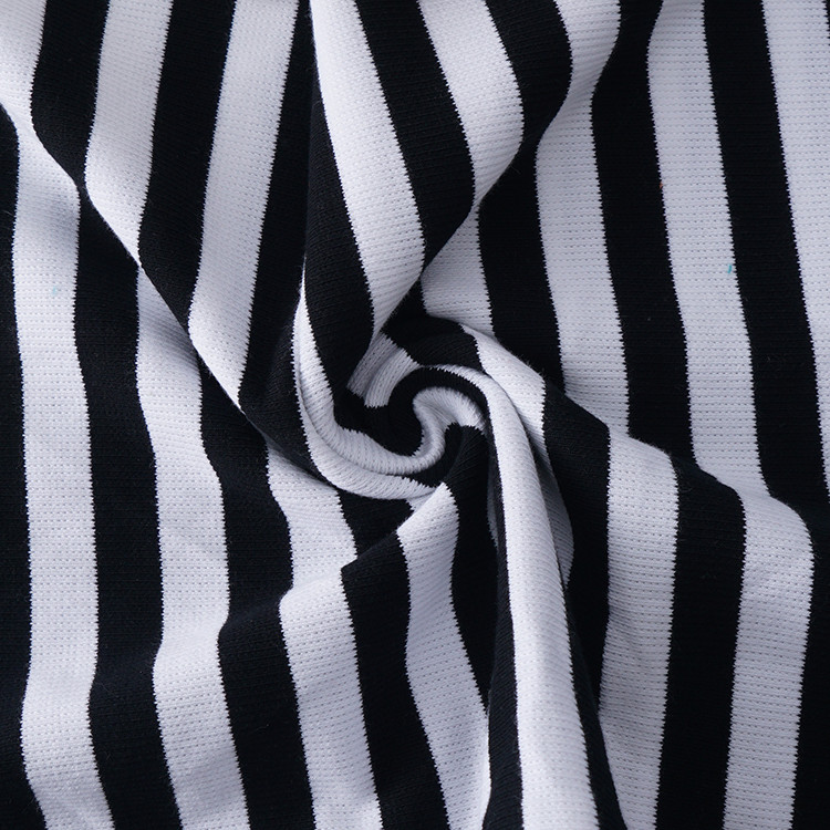 Fashionable Healthy And Environmental Friendly Striped Knit Fabric For French Terry