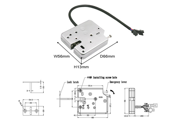 Mini Metal 28watt 550lbs Solenoid Cabinet Lock For Vending Machines