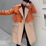 Korean Style Fashion Two Piece Patchwork Windbreaker Jacket