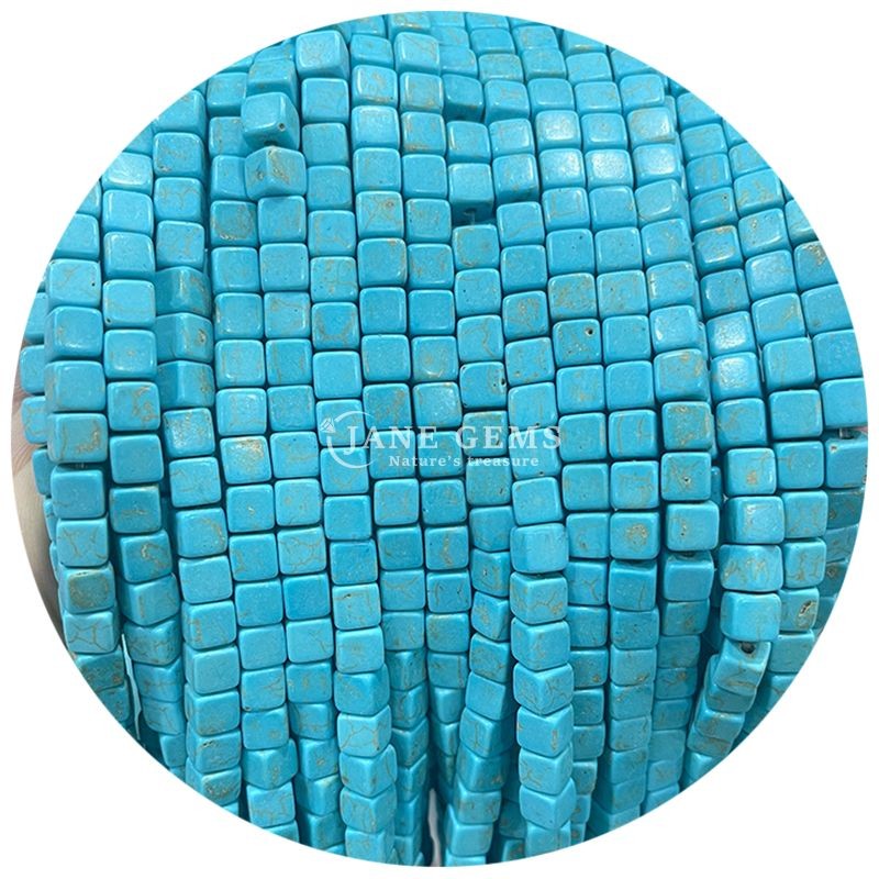 Wholesale Natural Crystal Gemstone Square Agate Beads Cube Loose Turquoise Bead Accessories Spacers for Jewelry Making