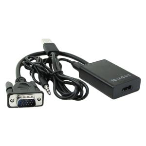 Wholesale VGA Male To HDMI 1080P HD + Audio TV HDTV Video Converter Adapter with Cable from china suppliers