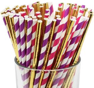 Wholesale 196.85mm Disposable Party Tableware Striped 10mm Christmas Paper Straws from china suppliers