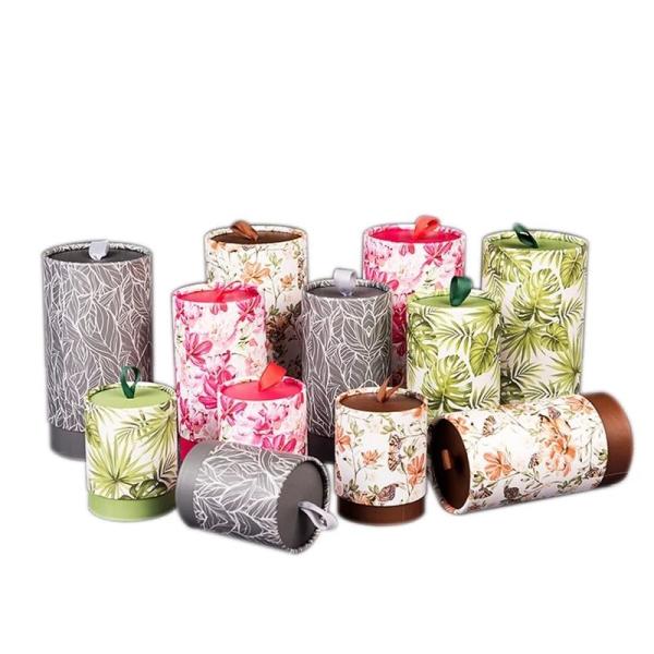 Boxes Packaging Box White Paper Cardboard Silk Rope Print Tube Wedding Party