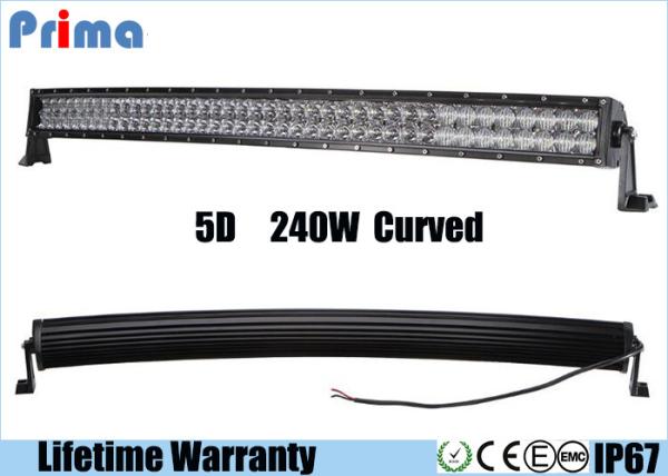 5D 240W 42 Inch Curved LED Light Bar For Excavator / 4 x 4 Off Road SUV Boat