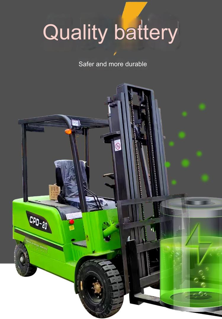 AC Controller Electric Forklift 2 Ton Load Capacity 3m-6m Lifting Height And Solid Tires